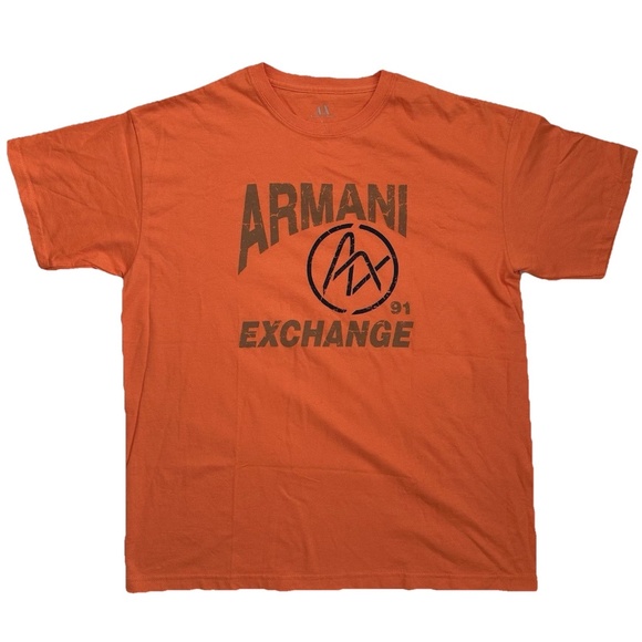 Armani Exchange Orange T-shirt Mens Large - Picture 1 of 15